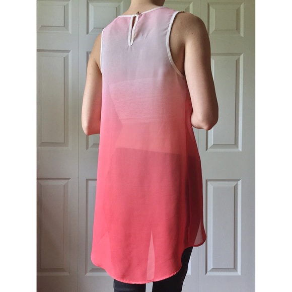 NWOT New Look (UK) Pink Ombré Sheer Tank - Picture 3 of 5